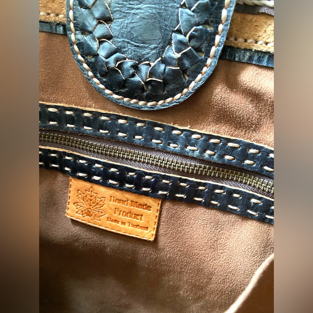 Leather Hand Stitched Tote - Picture 9 of 11